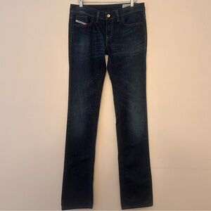 diesel low waist dark wash straight leg slim jeans w28 l34